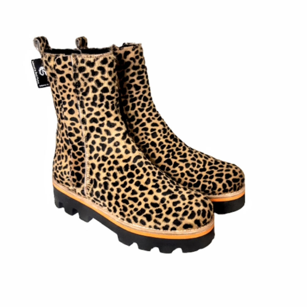 La Montelliana shearling lined Tamara leopard print Chelsea boot Calf hair